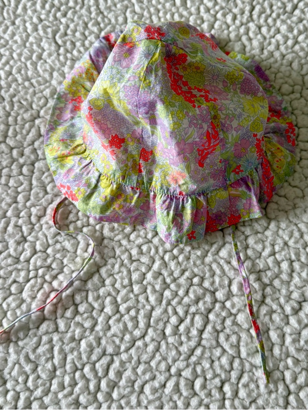 Jacadi White Floral Reversible Sun Hat